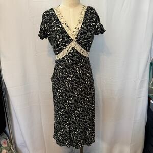 Vintage 1990s Liz Claiborne Knit Dress Women's Size 8 Rockabilly Retro